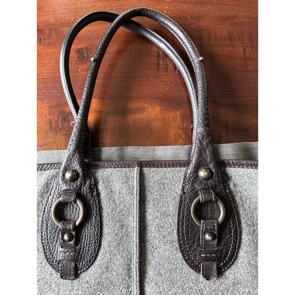 Banana Republic Chatham XL Leather Tote Shopper Purse Overnight Nomad Bag gray - Picture 8 of 16